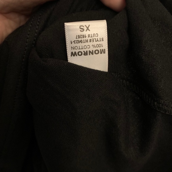 Monrow Black Zip Up Corset Tee Size XS - Picture 2 of 4